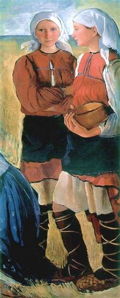 Two Peasant Girls, 1915 - Зинаида Серебрякова